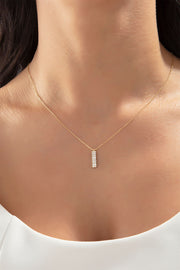 Sarı Ascella Pırlanta Taşlı Altın Kolye