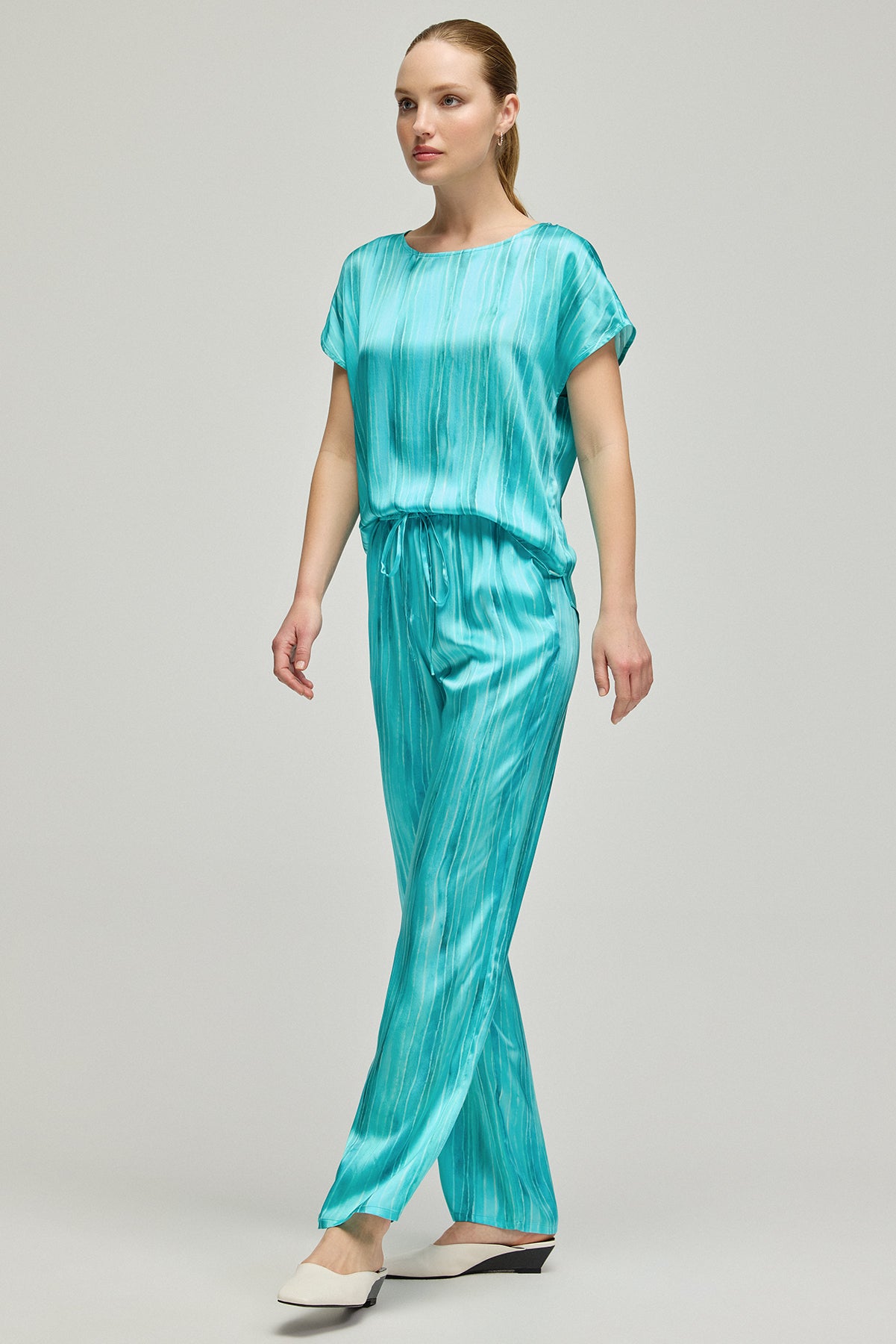 Aqua Nature İpek Desenli Pantolon