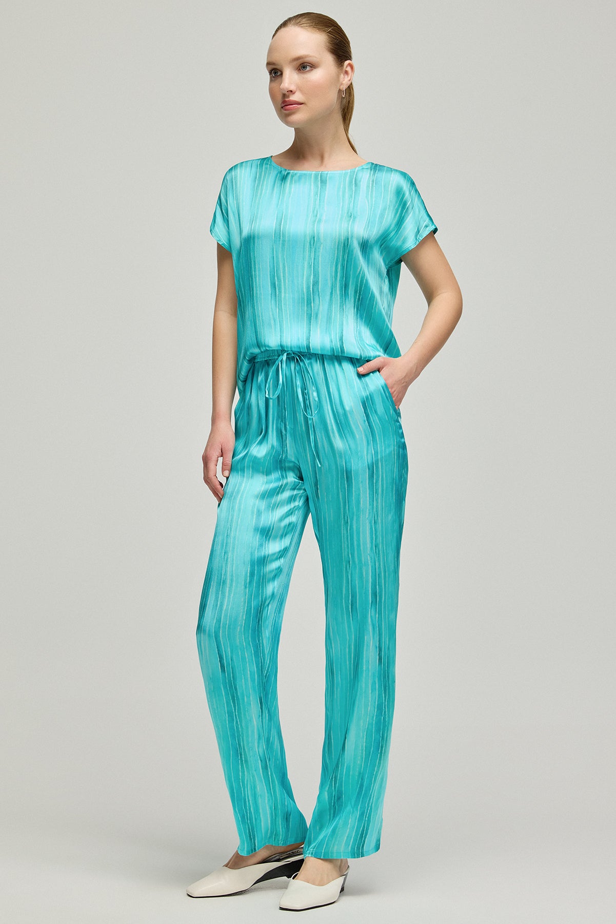 Aqua Nature İpek Desenli Pantolon