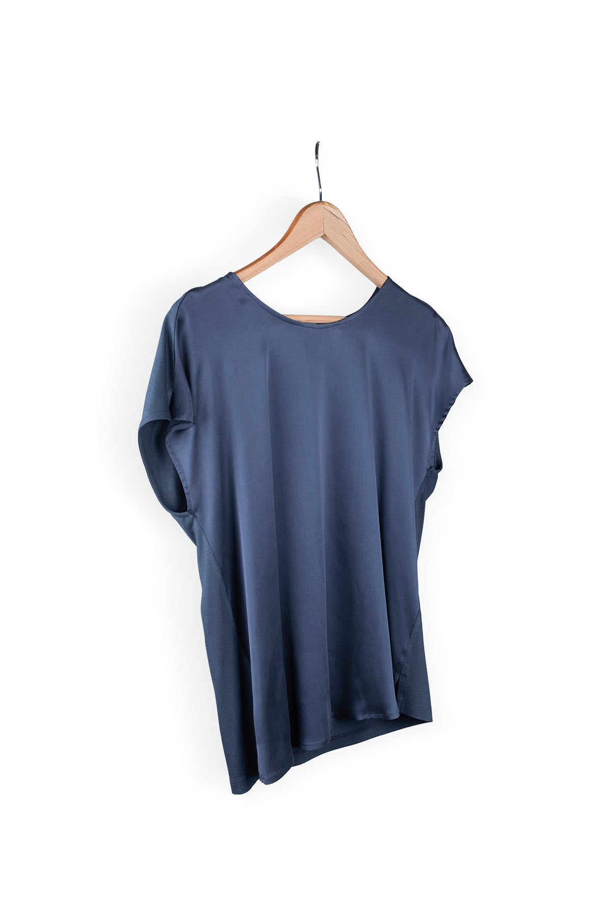 Antrasit Monica İpekli Kısa Kollu Bluz