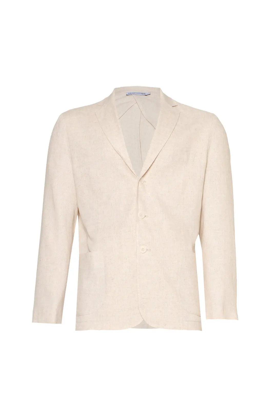 Bej Keten Leon Erkek Ceket Silk and Cashmere