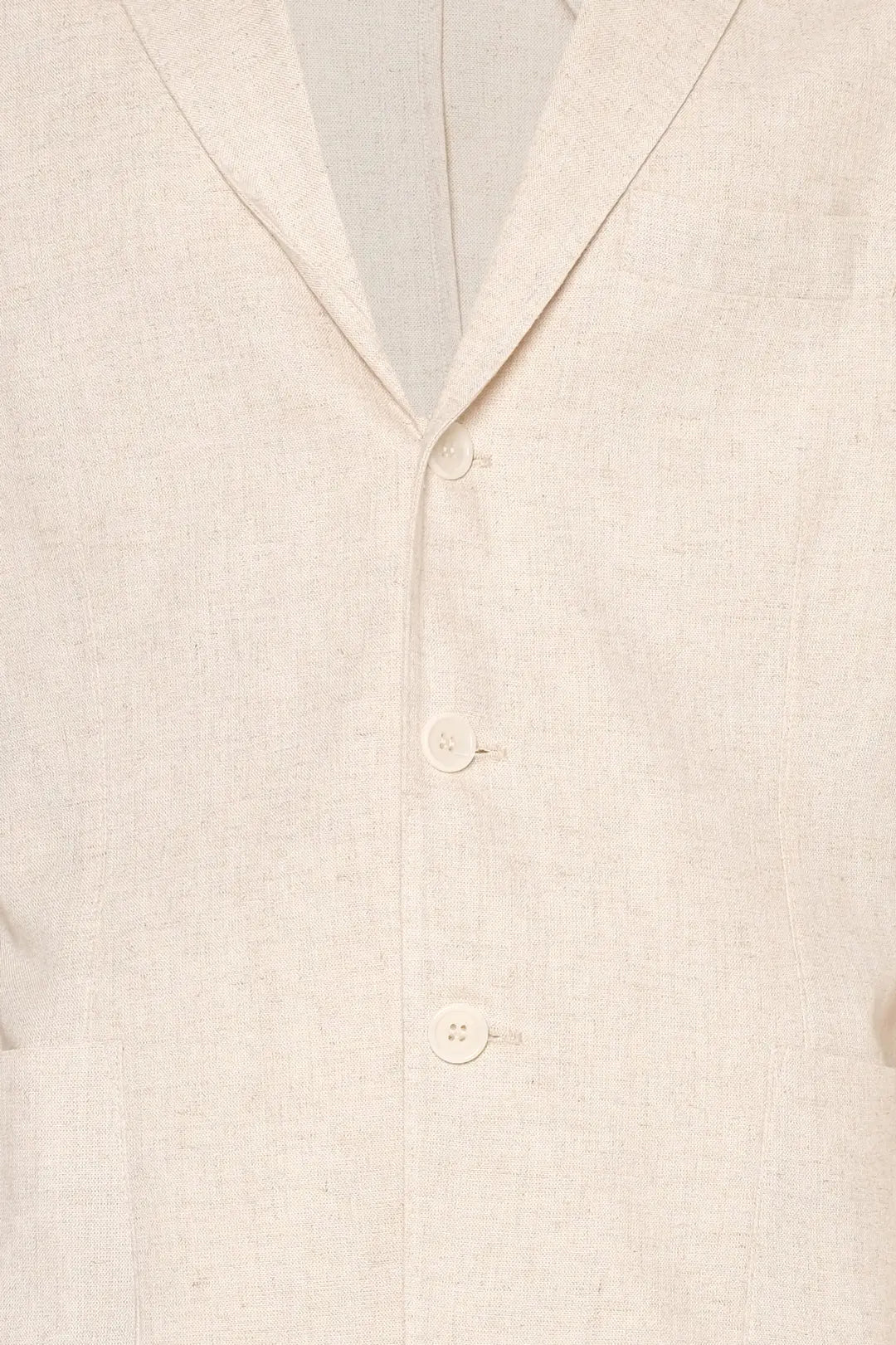 Bej Keten Leon Erkek Ceket Silk and Cashmere