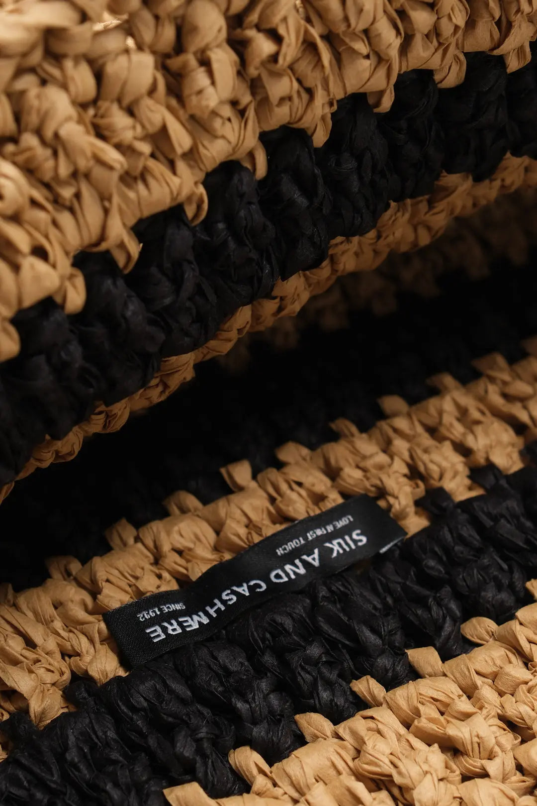 Bej Nina Renkli Rafya Çanta Silk and Cashmere