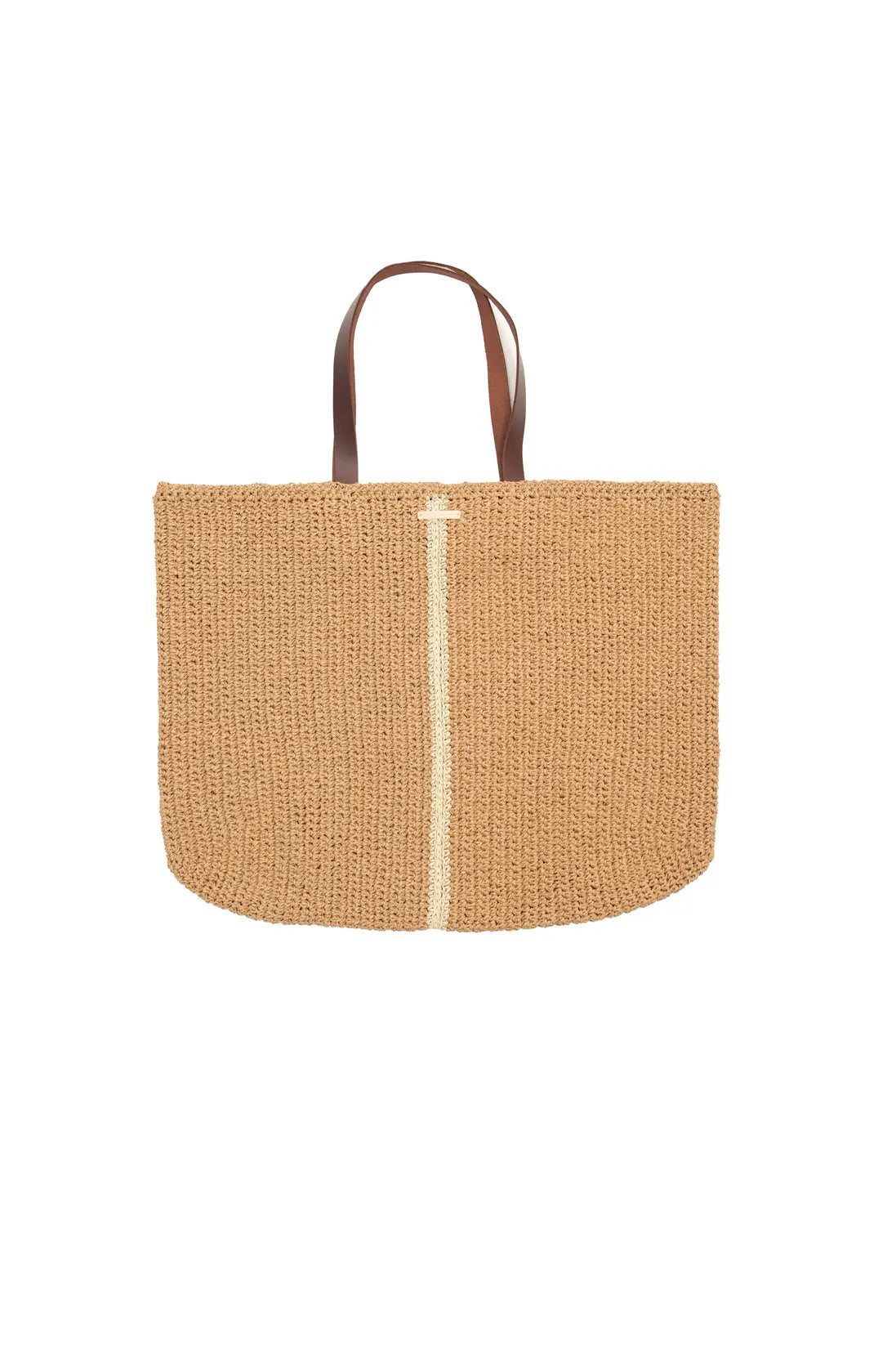 Bej Nina Renkli Tek Çizgili Hasr Çanta Silk and Cashmere