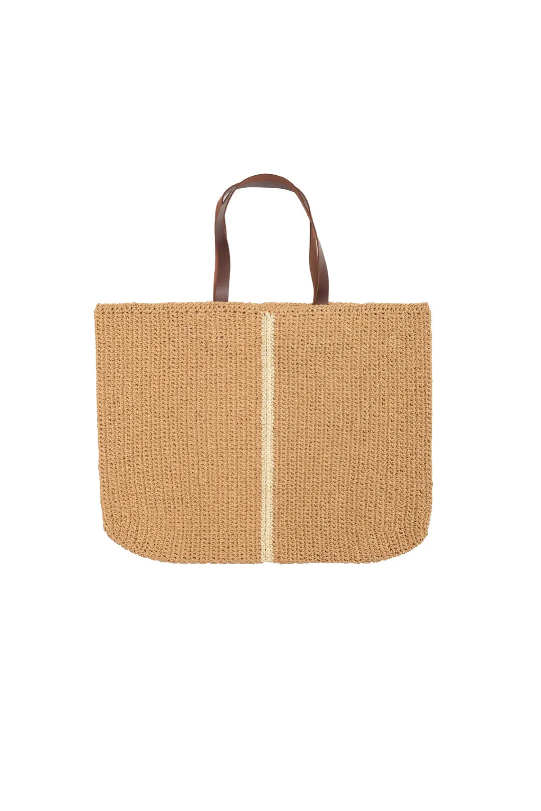 Bej Nina Renkli Tek Çizgili Hasr Çanta Silk and Cashmere