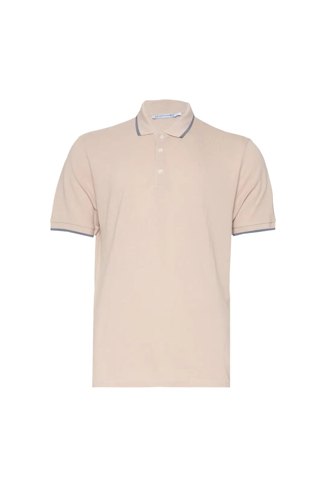 Bej Steve Erkek Çizgi Detaylı Kısa Kol Polo Tişört Silk and Cashmere