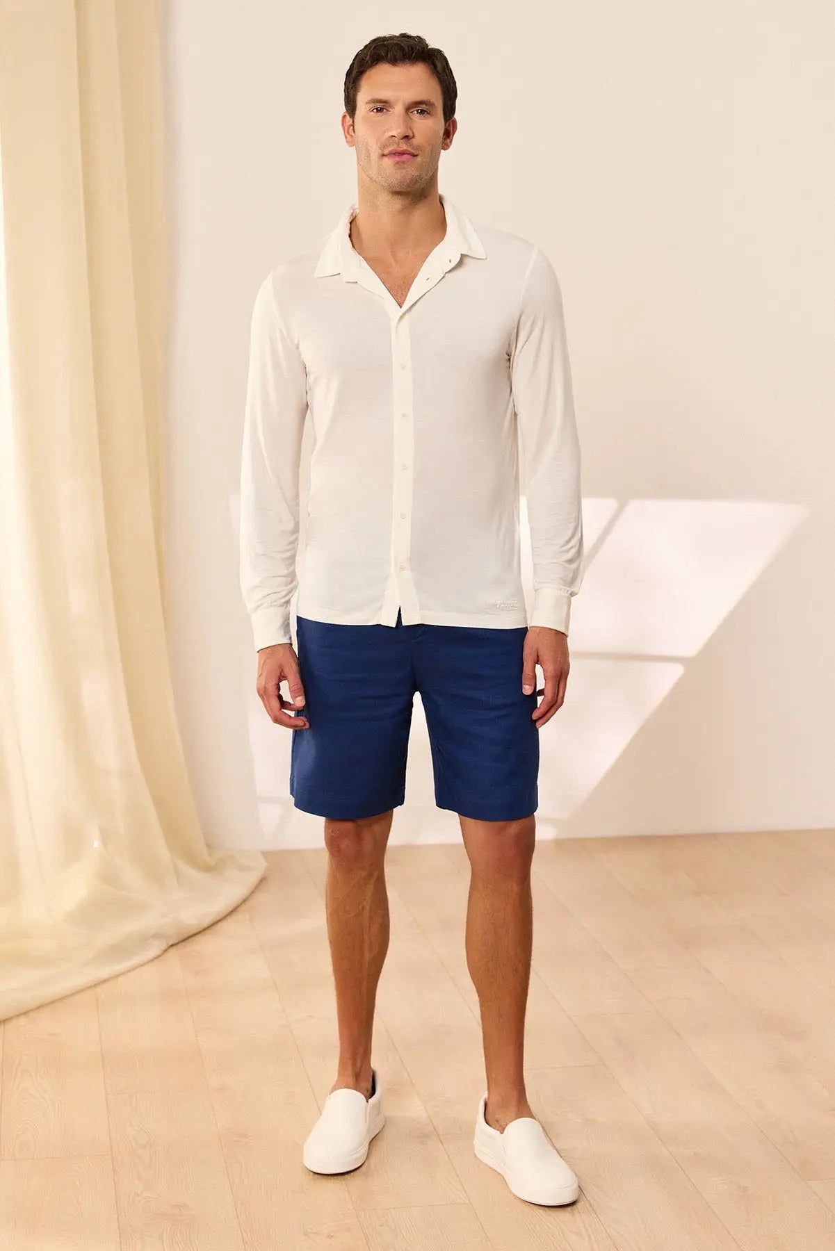 Beyaz Fersatile & More Doal Modal Uzun Kollu Erkek Gömlek Silk and Cashmere