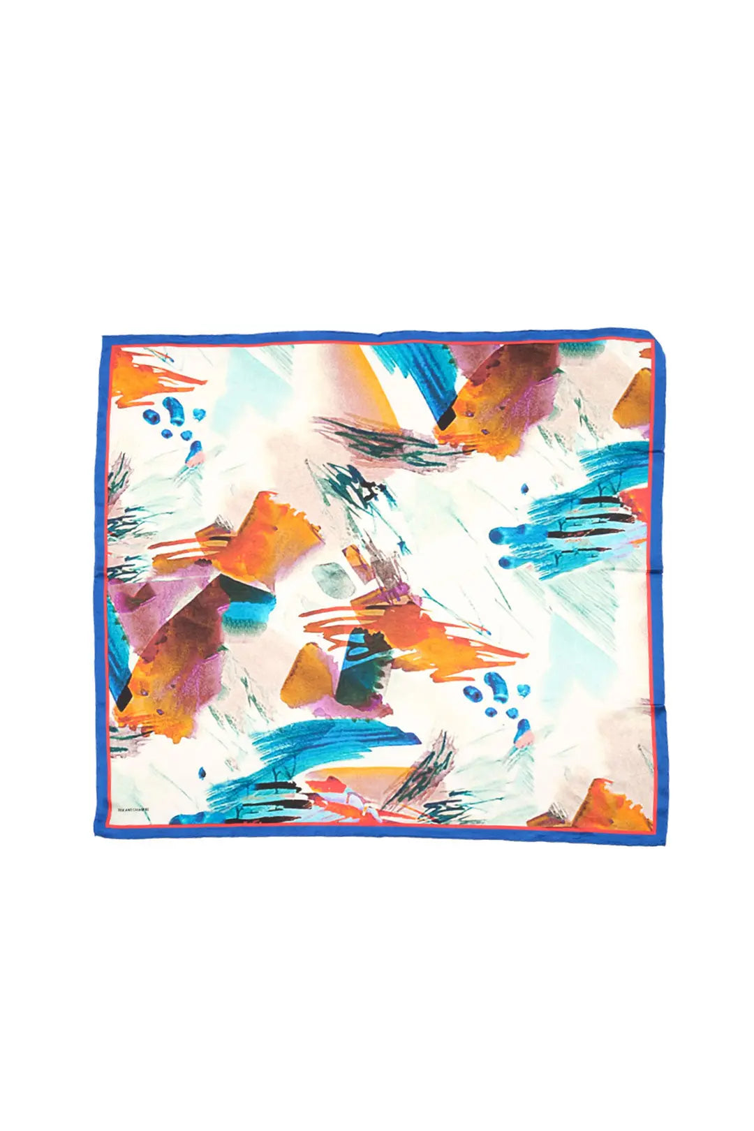 Beyaz Saf ipek Fırça Darbe Desenli Kadın Kare Eşarp 90x90 cm Woman