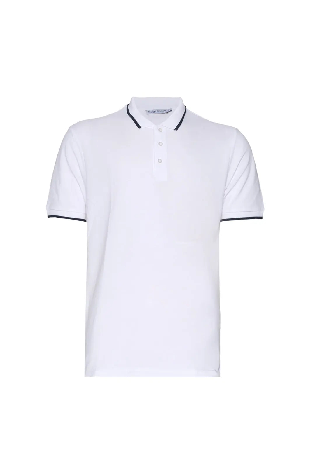 Beyaz Steve Erkek Çizgi Detaylı Kısa Kol Polo Tişört Silk and Cashmere