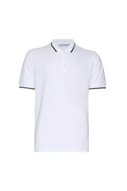 Beyaz Steve Erkek Çizgi Detaylı Kısa Kol Polo Tişört Silk and Cashmere