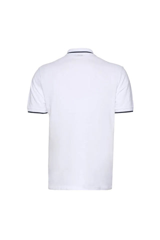 Beyaz Steve Erkek Çizgi Detaylı Kısa Kol Polo Tişört Silk and Cashmere
