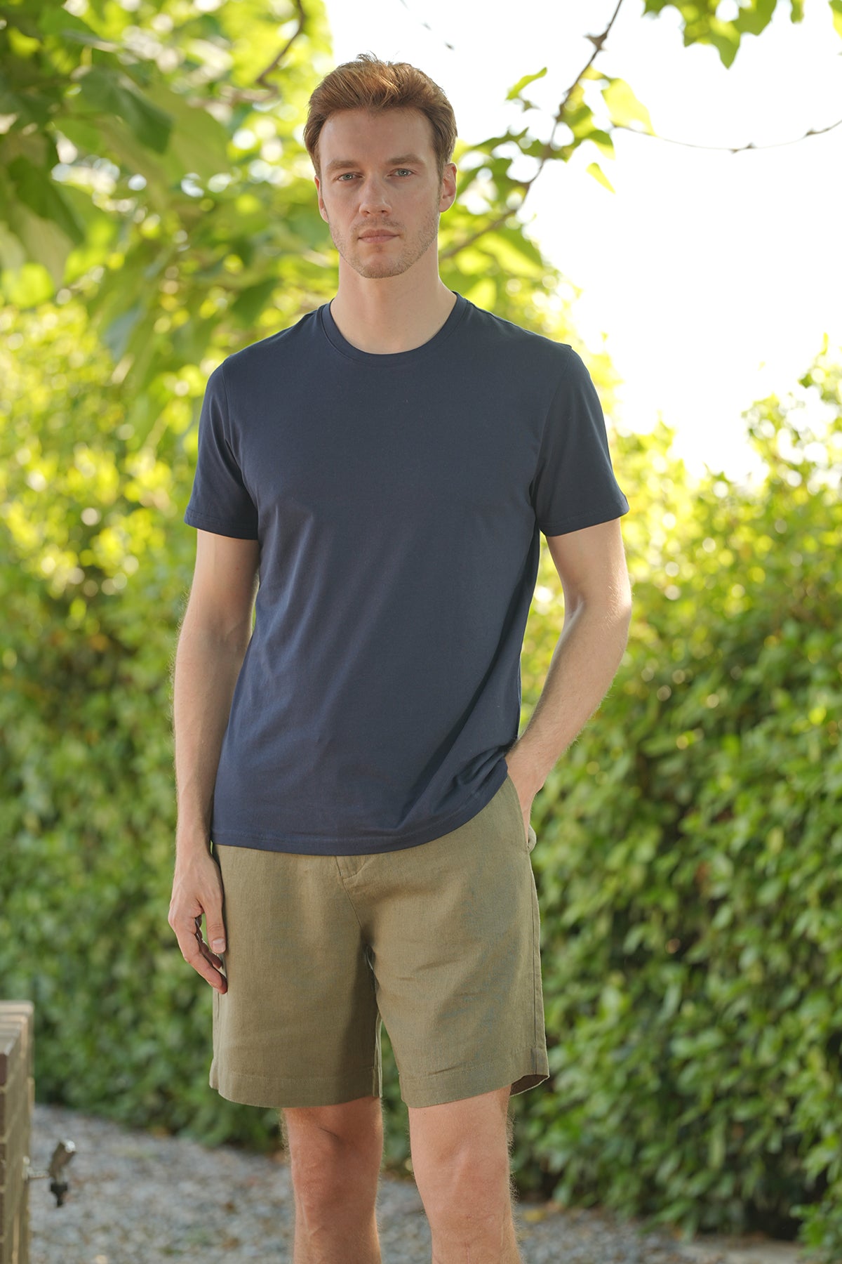 Lacivert Yuvarlak Yaka Erkek T-Shirt