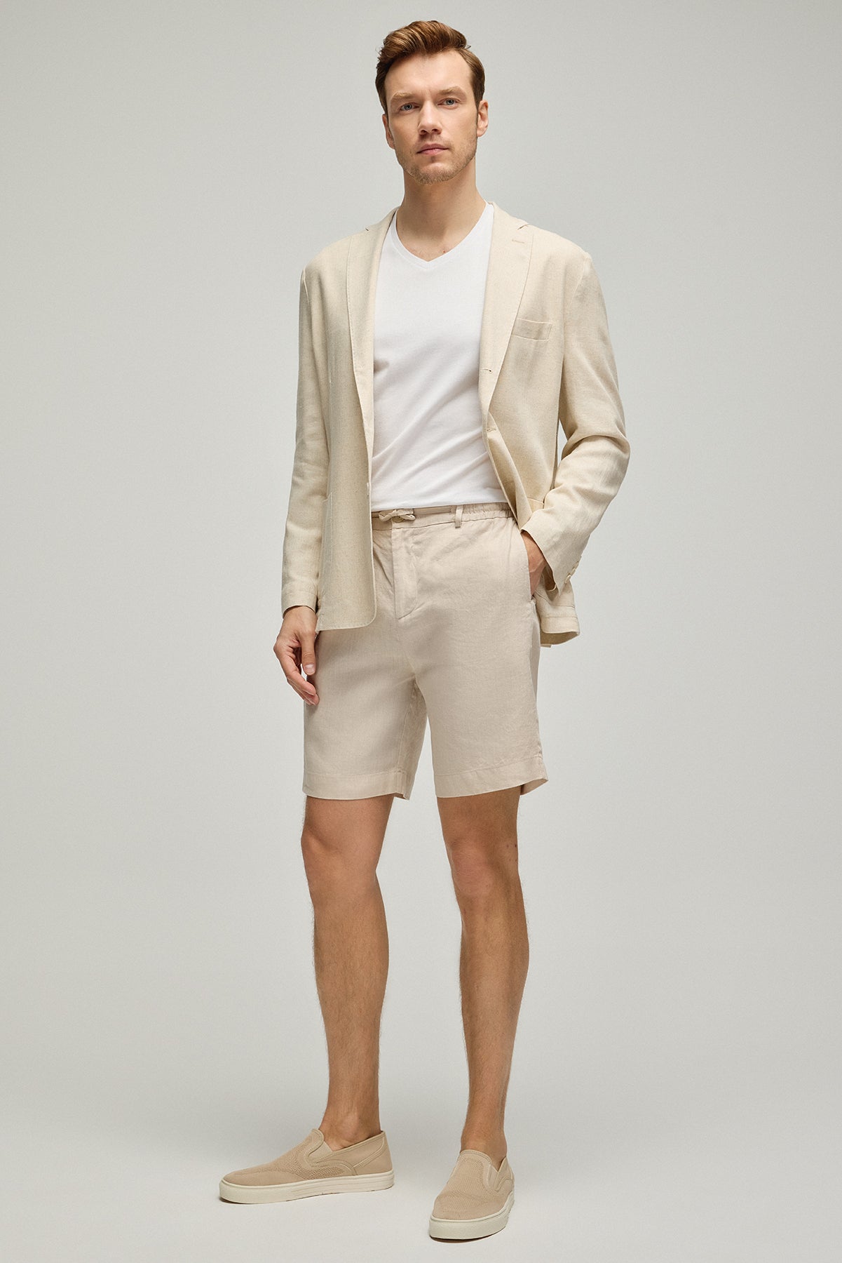 Bej Leon Keten Erkek Şort