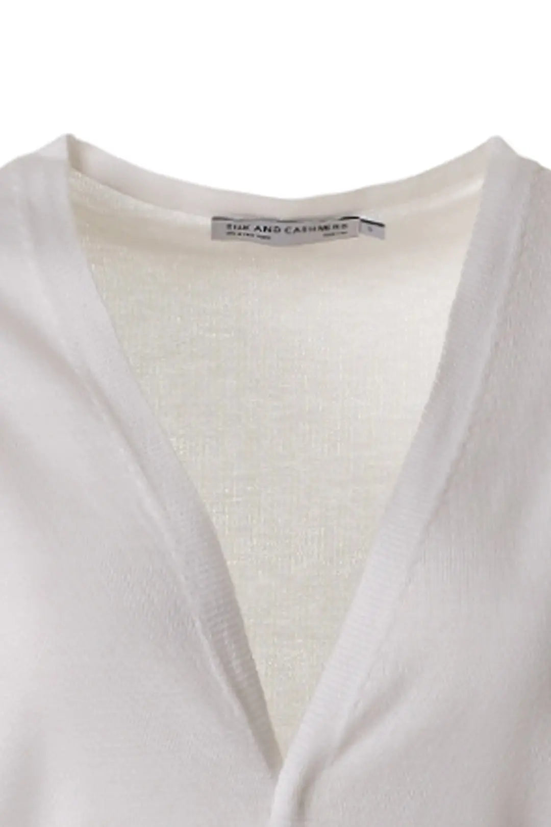 Ekru Pamuk Modal Juno Düğmesiz Uzun Kollu Uzun Hırka Silk and Cashmere