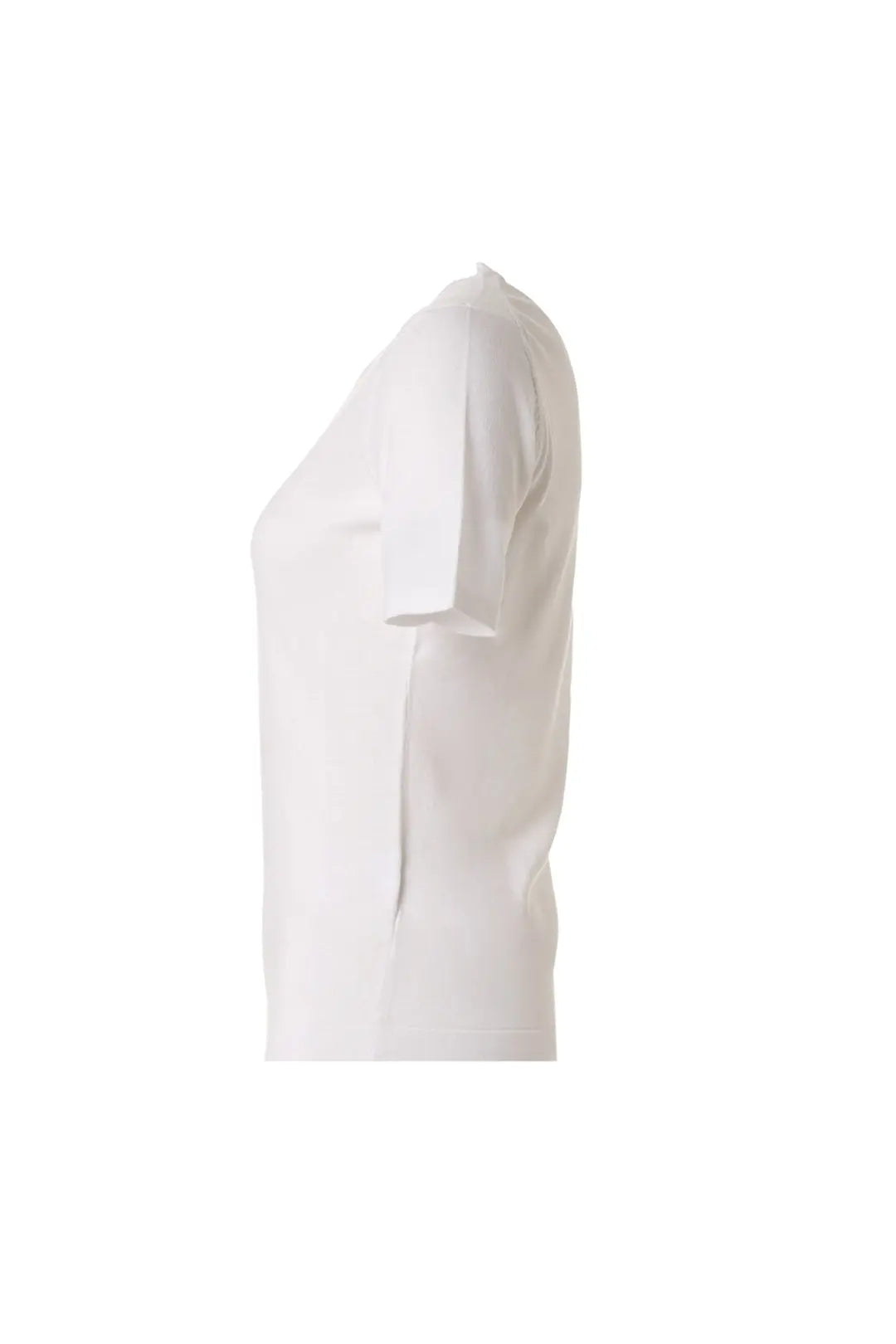 Ekru Pamuk Modal Juno Yuvarlak Yaka Ksa Kollu Triko Silk and Cashmere