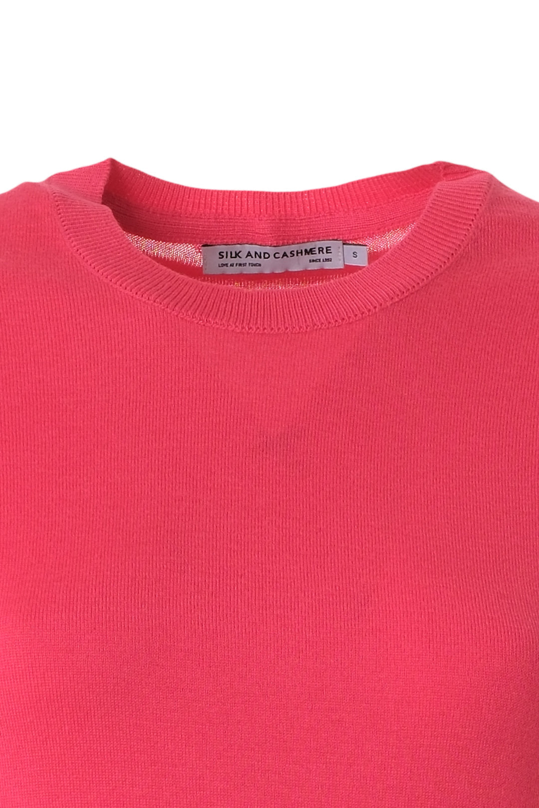 Fuşya Pamuk Modal Juno Yuvarlak Yaka Kısa Kollu Triko Silk and Cashmere