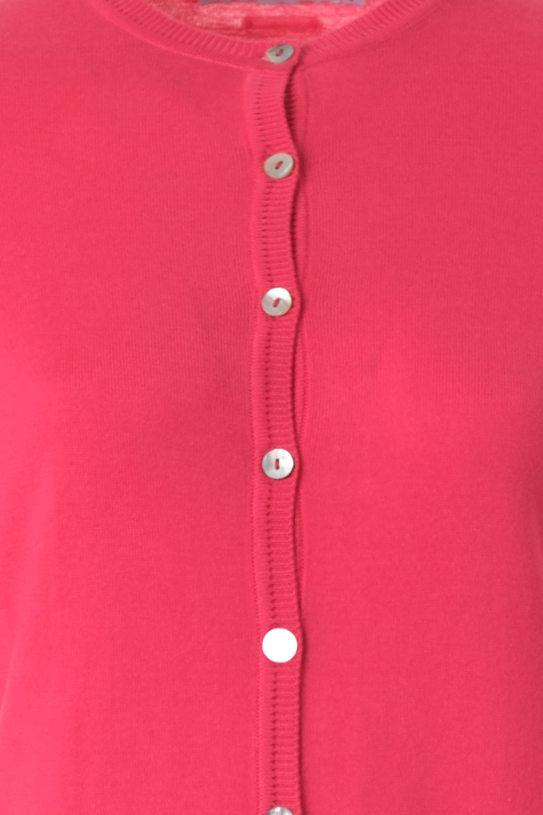 Fuşya Pamuk Modal Juno Yuvarlak Yaka Uzun Kollu Hırka Silk and Cashmere