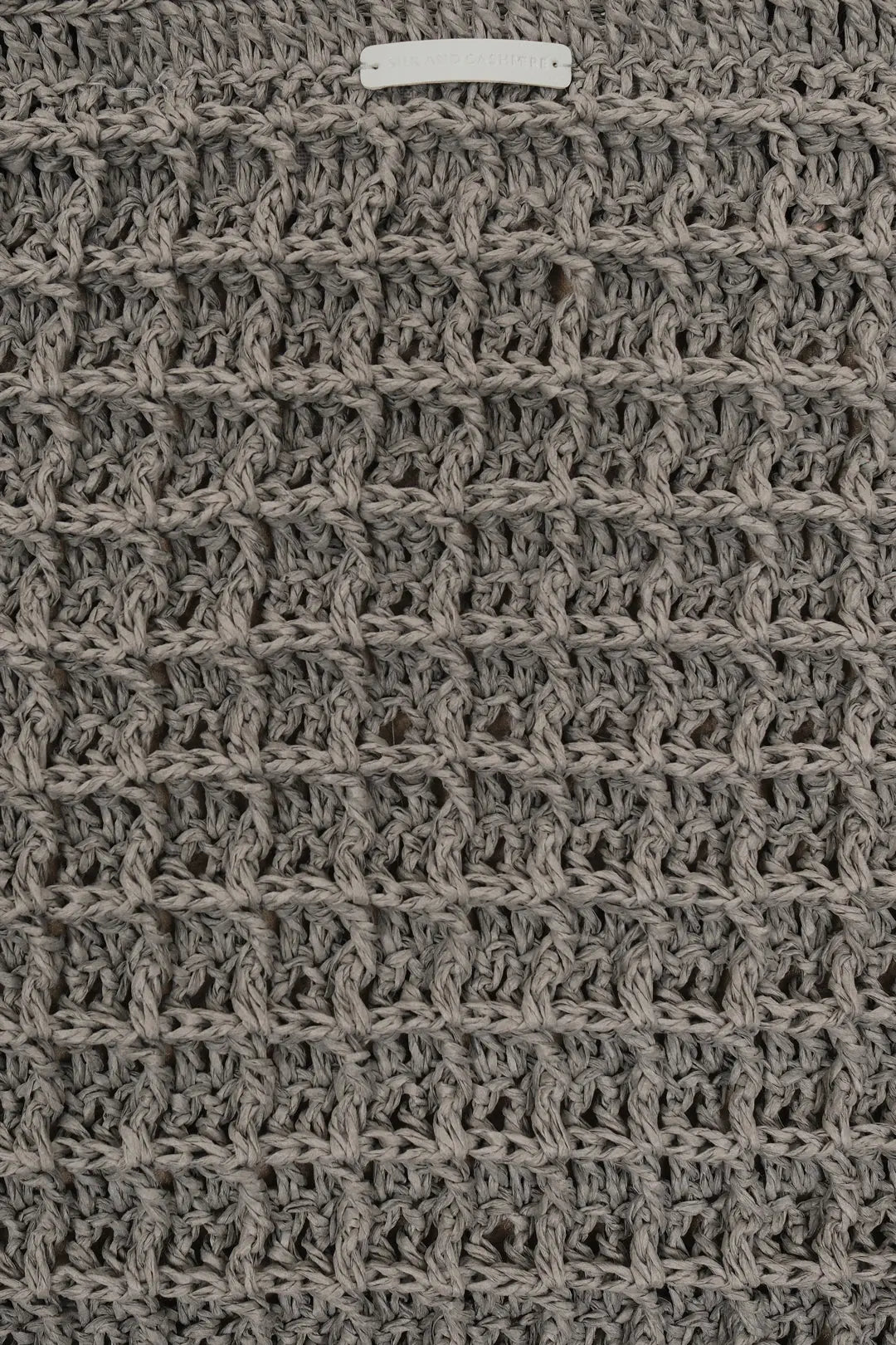 Gri Nina Dokulu Hasr Büyük El Çanta Silk and Cashmere