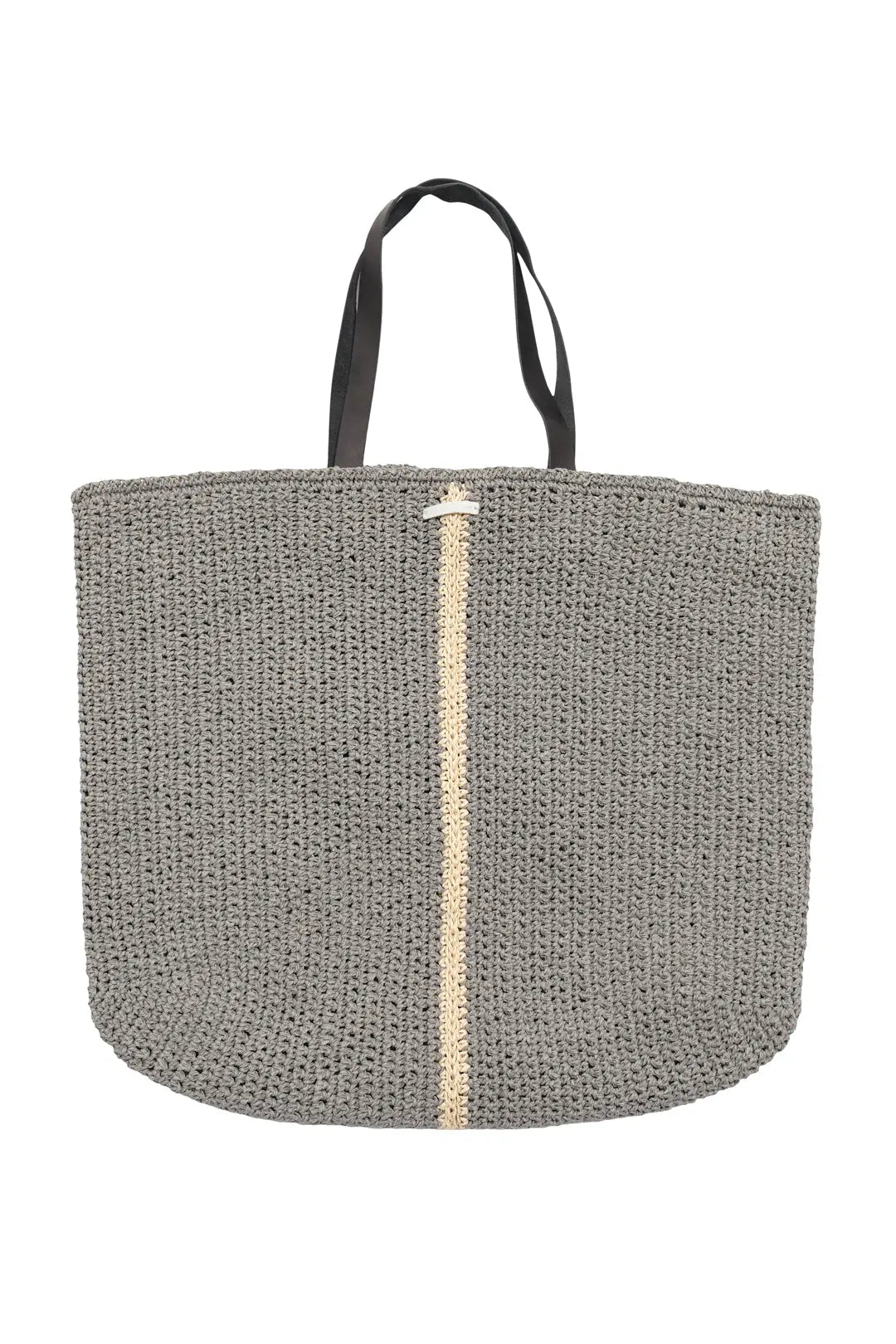 Gri Nina Renkli Tek Çizgili Hasr Çanta Silk and Cashmere