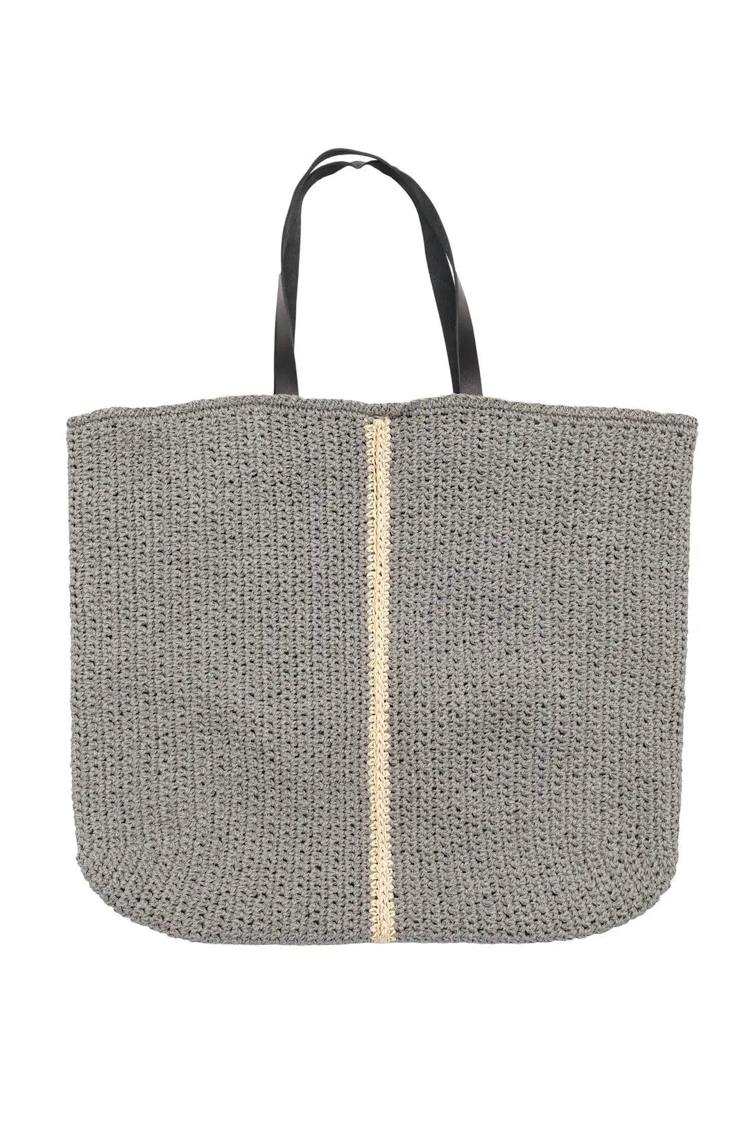 Gri Nina Renkli Tek Çizgili Hasr Çanta Silk and Cashmere