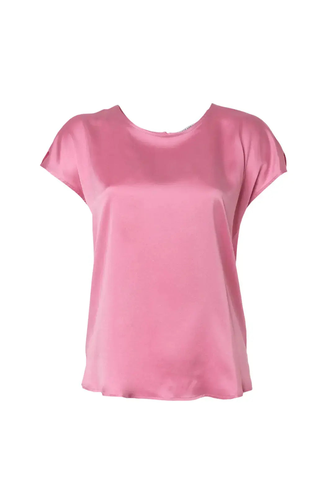 Gül Kurusu İpek Karışımlı Monica Yuvarlak Yaka Kısa Kollu Bluz Silk and Cashmere