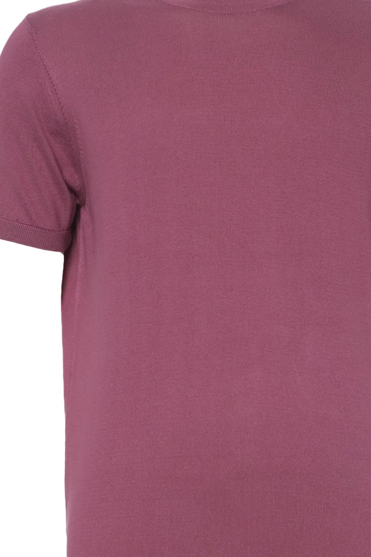 Gül Kurusu İpek Pamuk Quentin Yuvarlak Yaka Kısa Kollu Triko Tişört Silk and Cashmere