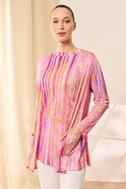 Gül Kurusu & More Sirena Etnik Baskılı Süper İnce Modal Tişört Hırka Silk and Cashmere