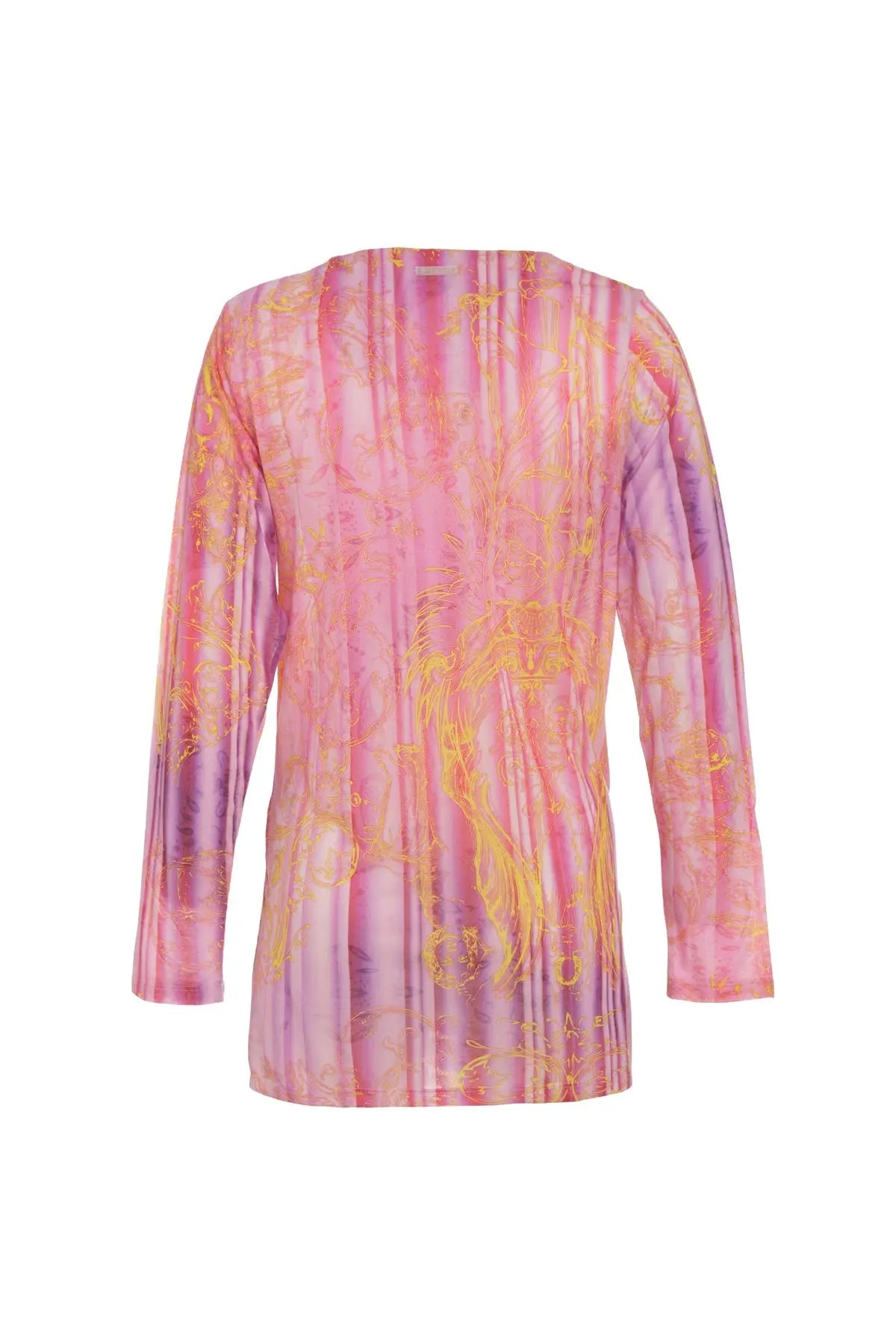 Gül Kurusu & More Sirena Etnik Baskılı Süper İnce Modal Tişört Hırka Silk and Cashmere