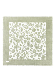 Haki Jas Desenli Kare Şal 70x70 cm