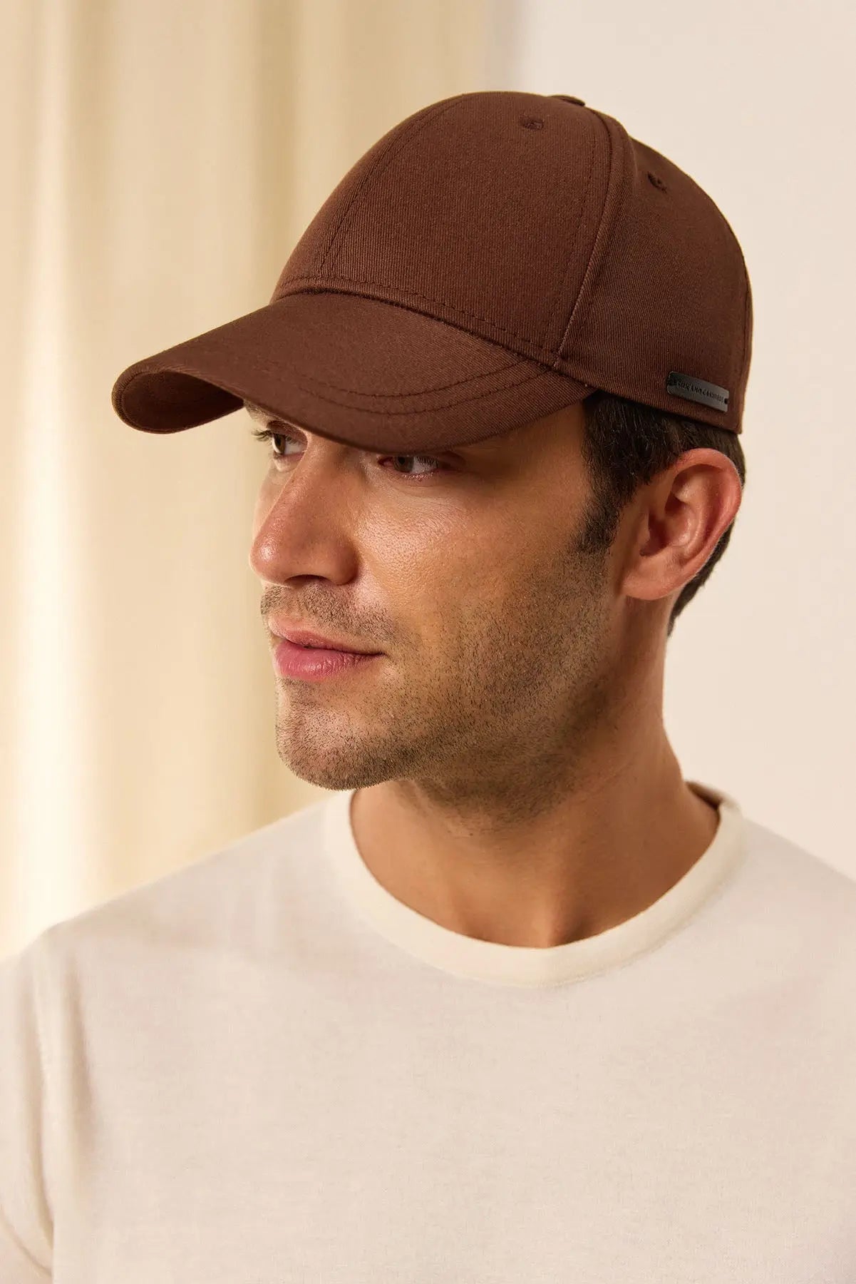 Kahverengi Infinity Pamuk apka Silk and Cashmere