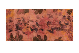 Kiremit Saf İpek El Baskısı Ekolojik Şal 90 x 200 cm Silk and Cashmere