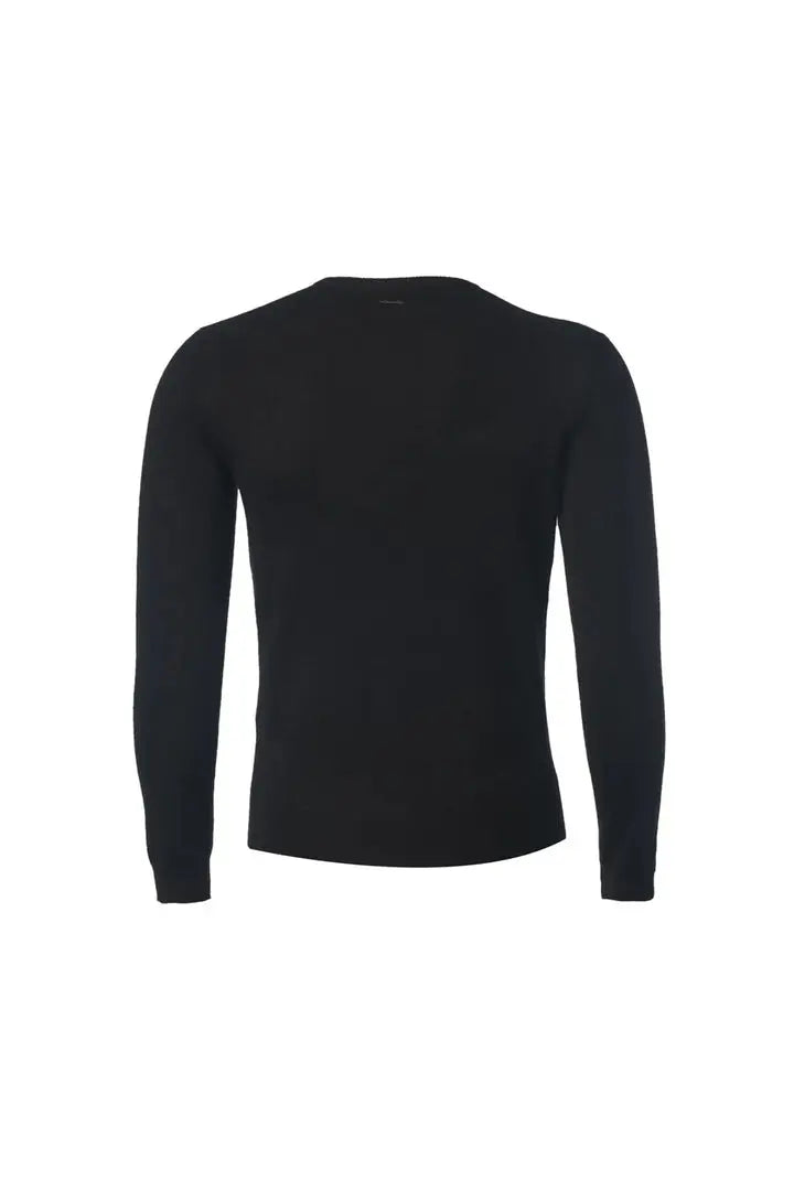 Lacivert Saf Kamir Yuvarlak Yaka Uzun Kollu Vincent Kazak Silk and Cashmere