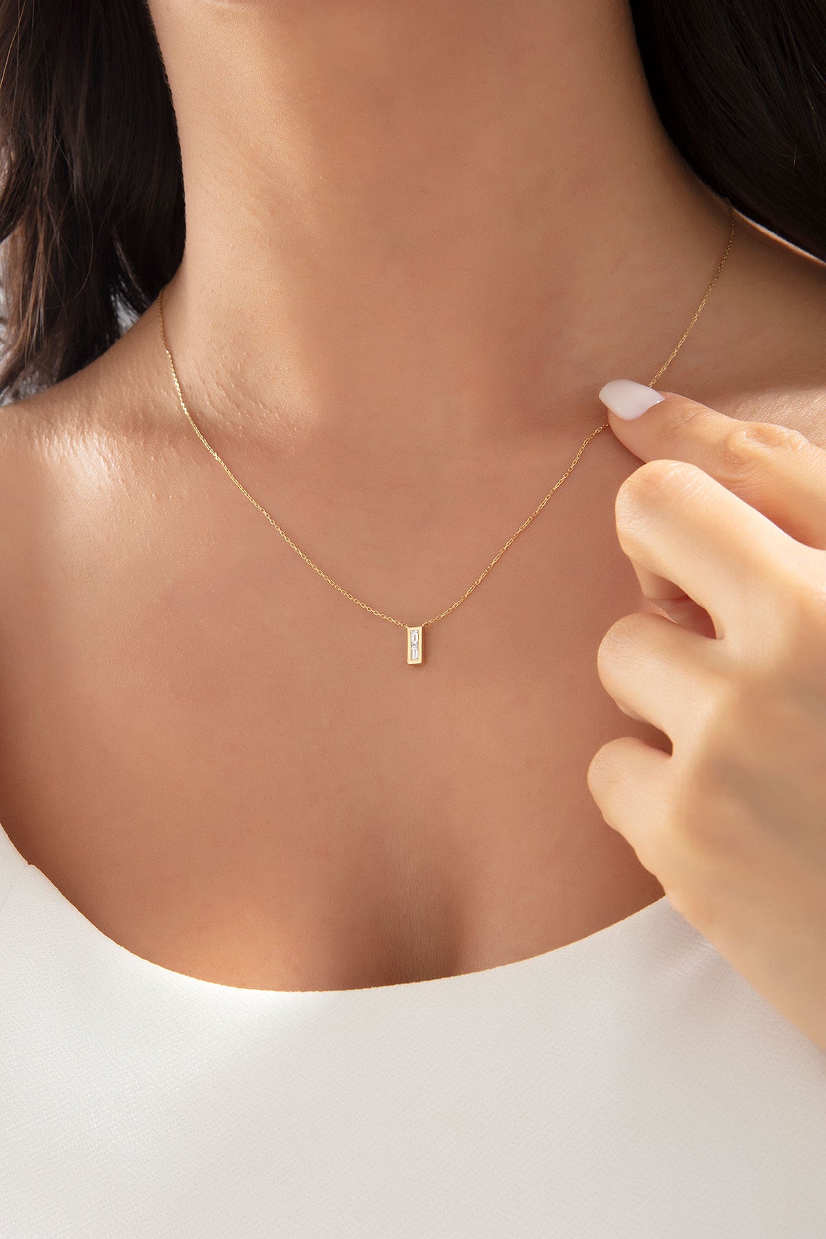 Sarı Lunea Pırlanta Taşlı Altın Kolye