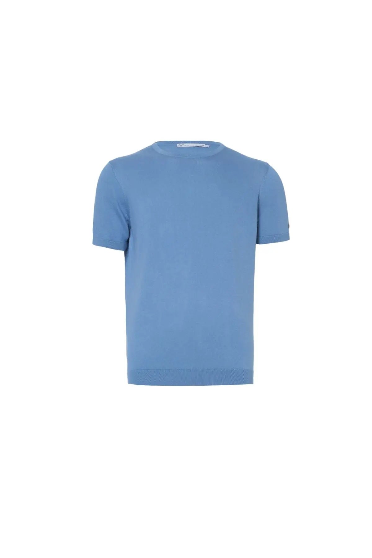 Mavi İpek Pamuk Quentin Yuvarlak Yaka Kısa Kollu Triko Tişört Silk and Cashmere