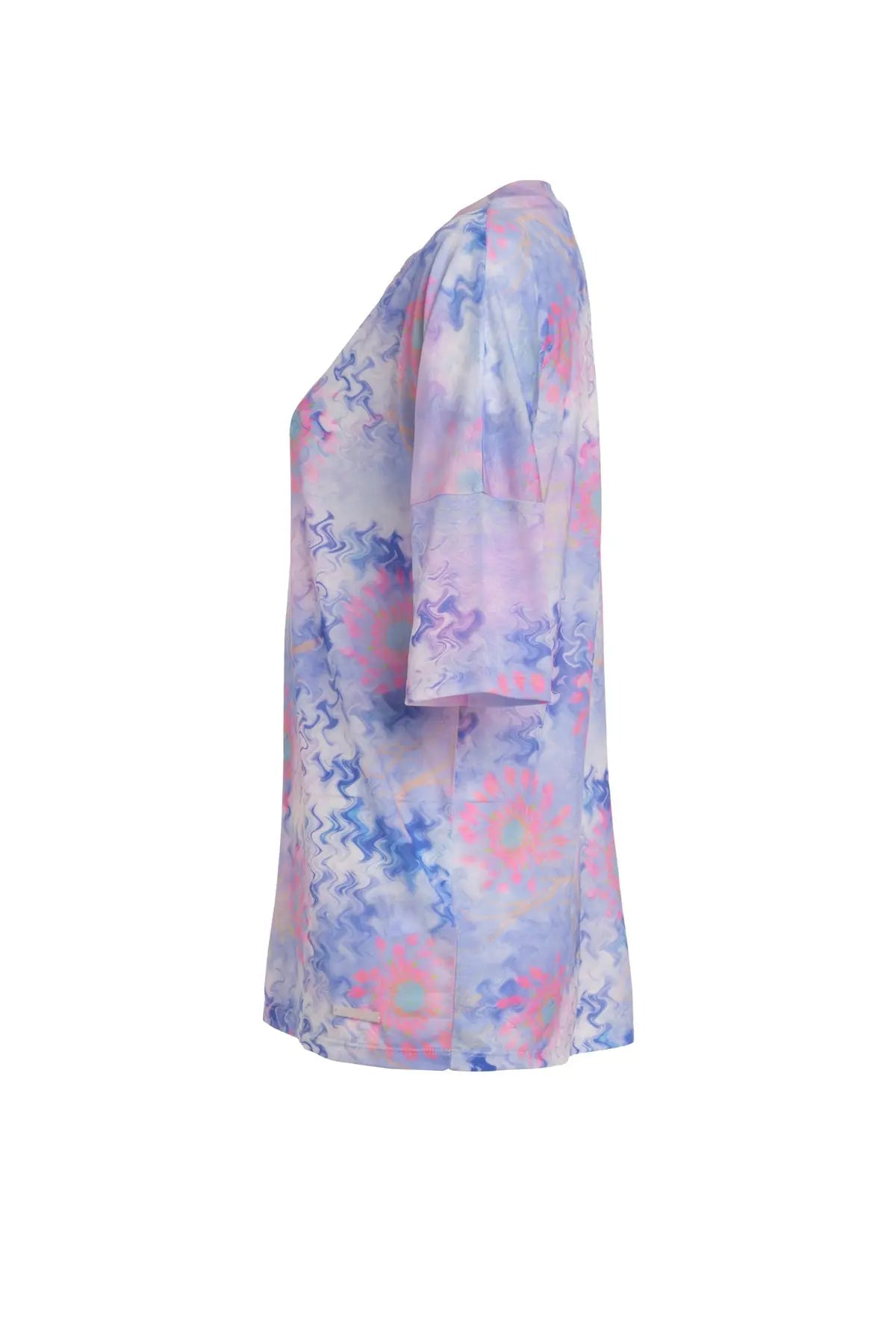 Mavi & More Sirena Etnik Baskılı Süper İnce Modal T Kollu Üst Silk and Cashmere