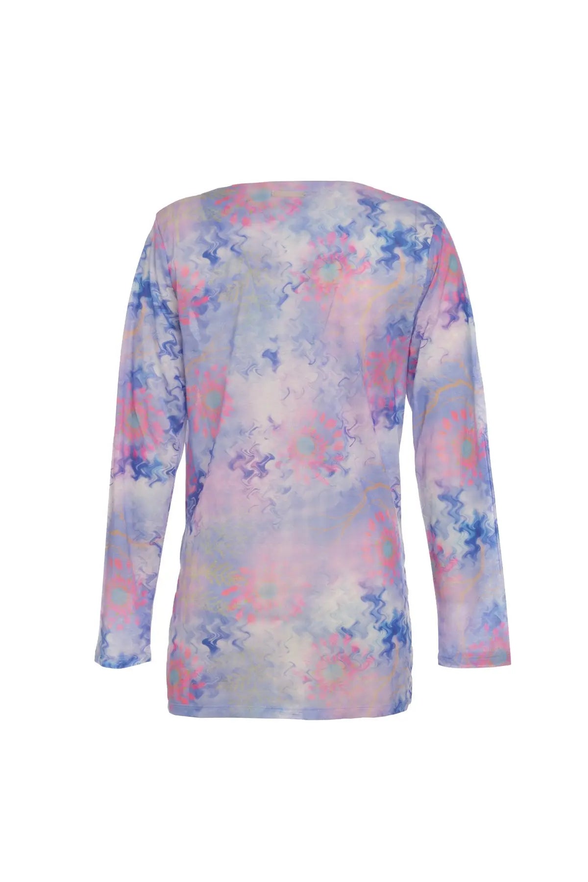 Mavi & More Sirena Etnik Baskılı Süper İnce Modal Tişört Hırka Silk and Cashmere