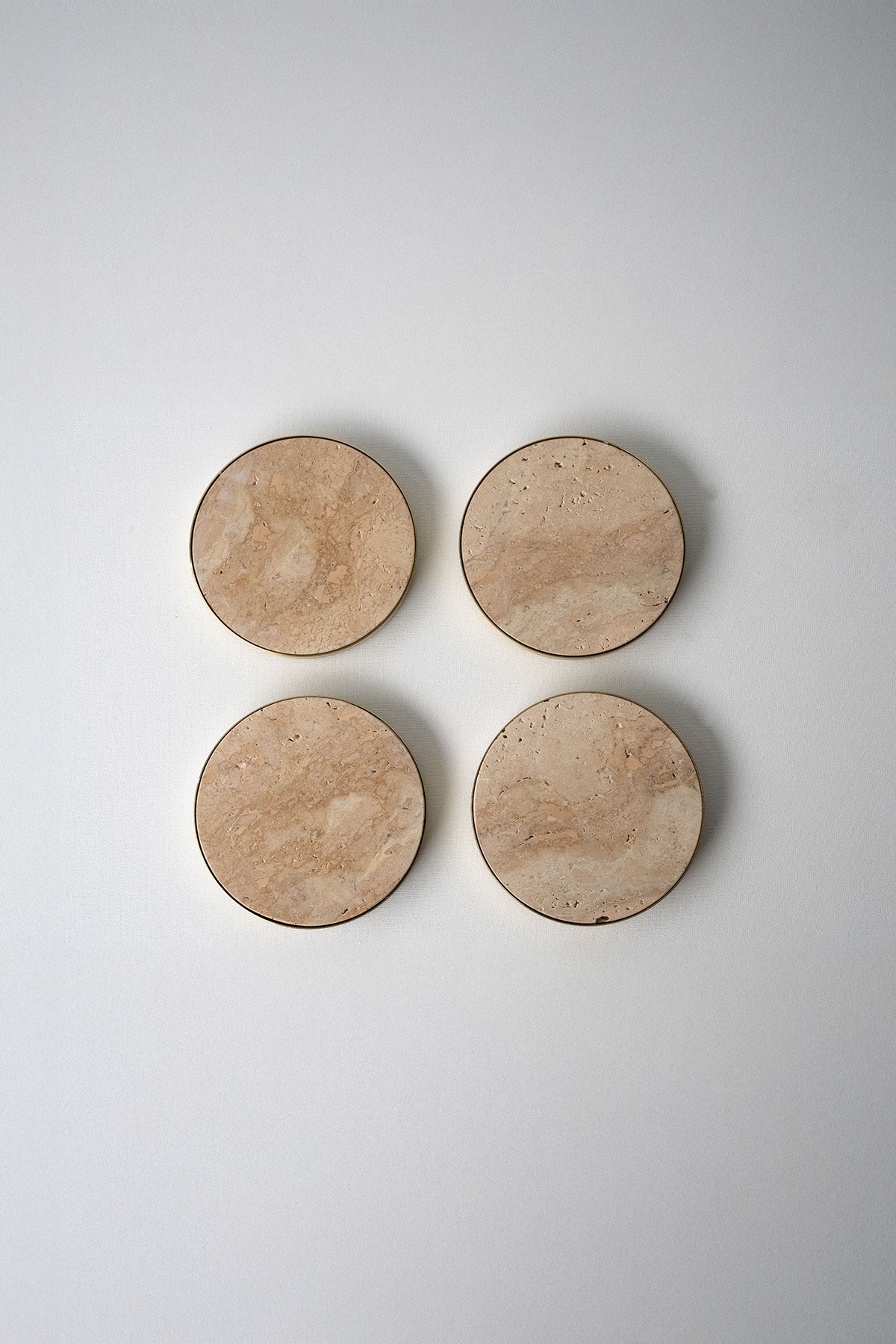 Traverten Asawa Bardak Altlığı 4lü Set