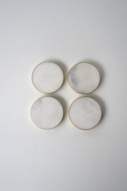 Beyaz Asawa Bardak Altlığı 4lü Set