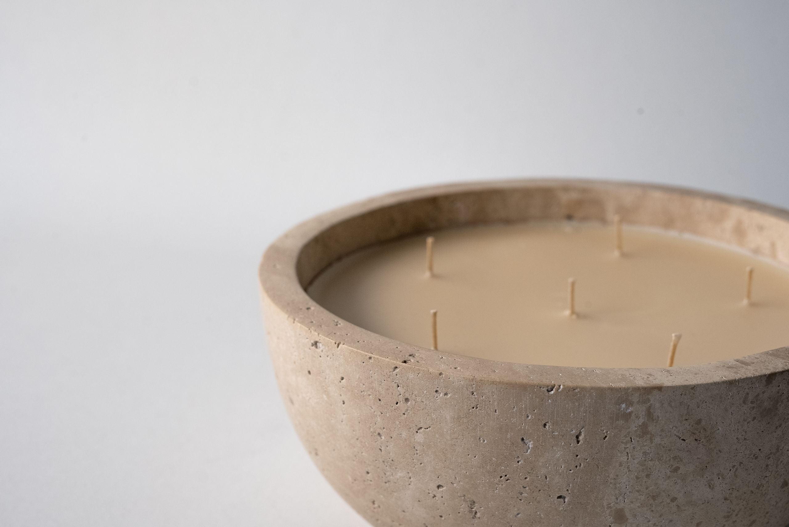 Traverten Ziya Taş Mum Large