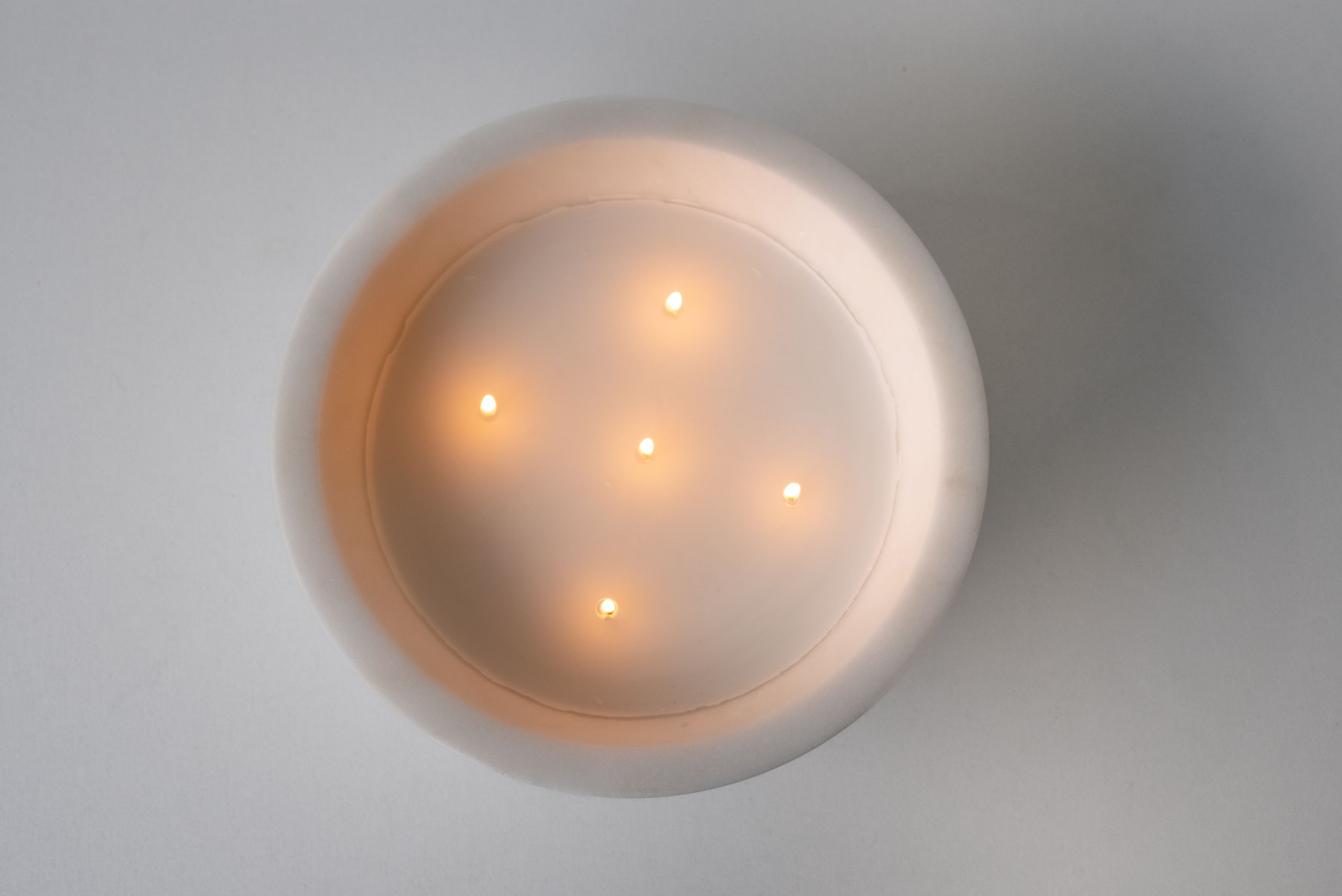 Beyaz Ziya Taş Mum Large