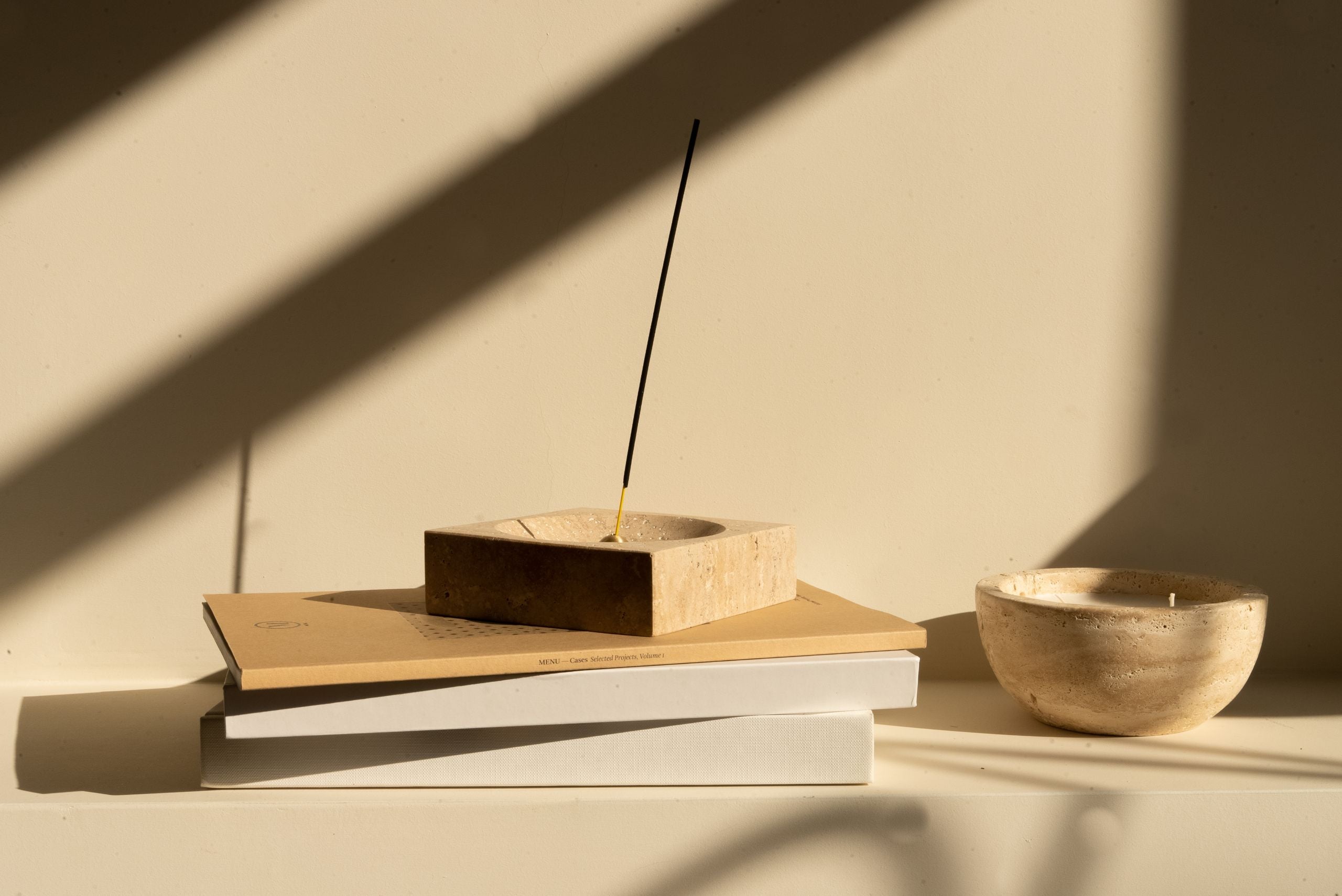 Traverten Ziya Taş Mum Midi