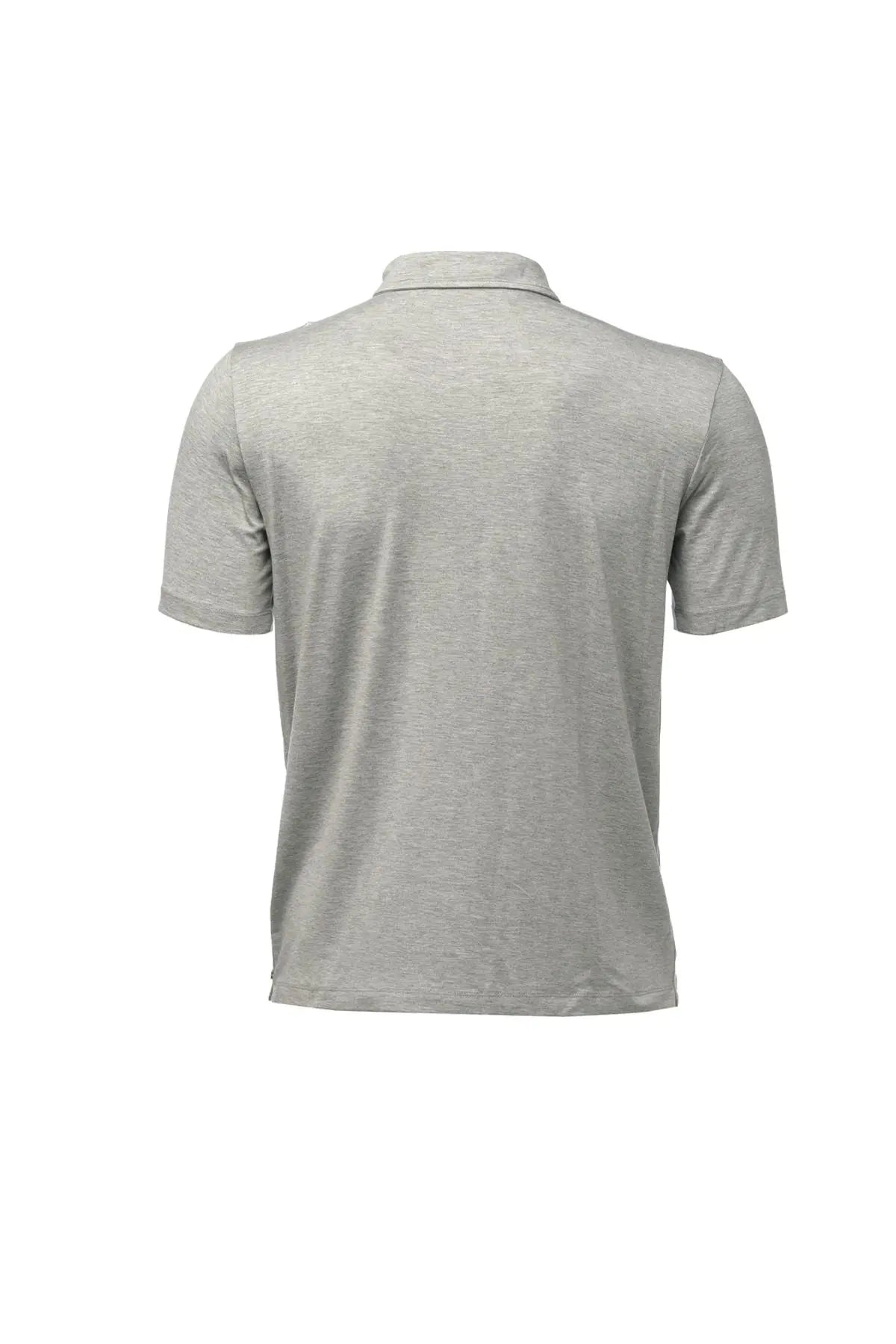 Orta Gri Melanj Fersatile Kısa Kolu Polo Yaka & More Modal Erkek Tişört Silk and Cashmere