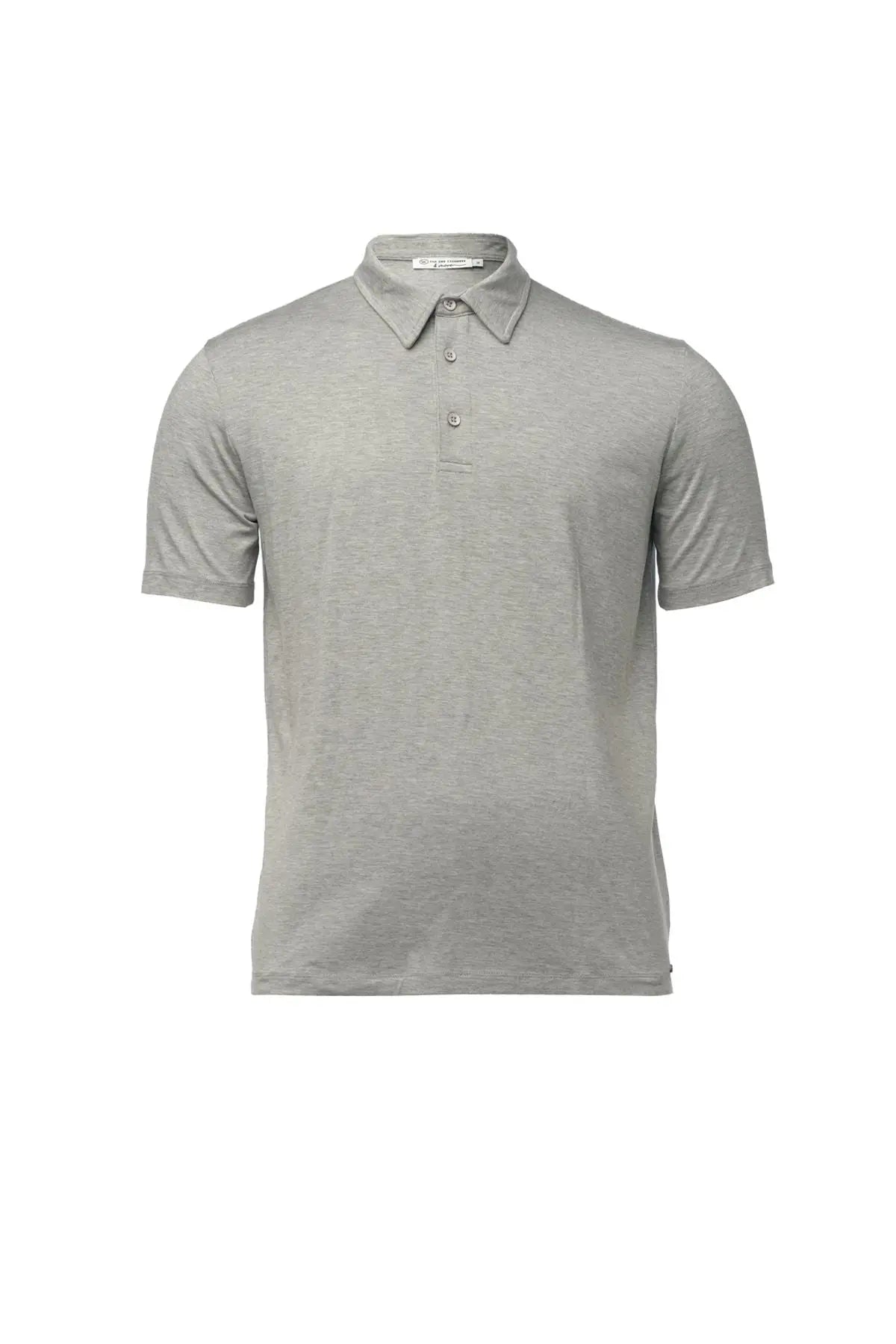 Orta Gri Melanj Fersatile Kısa Kolu Polo Yaka & More Modal Erkek Tişört Silk and Cashmere