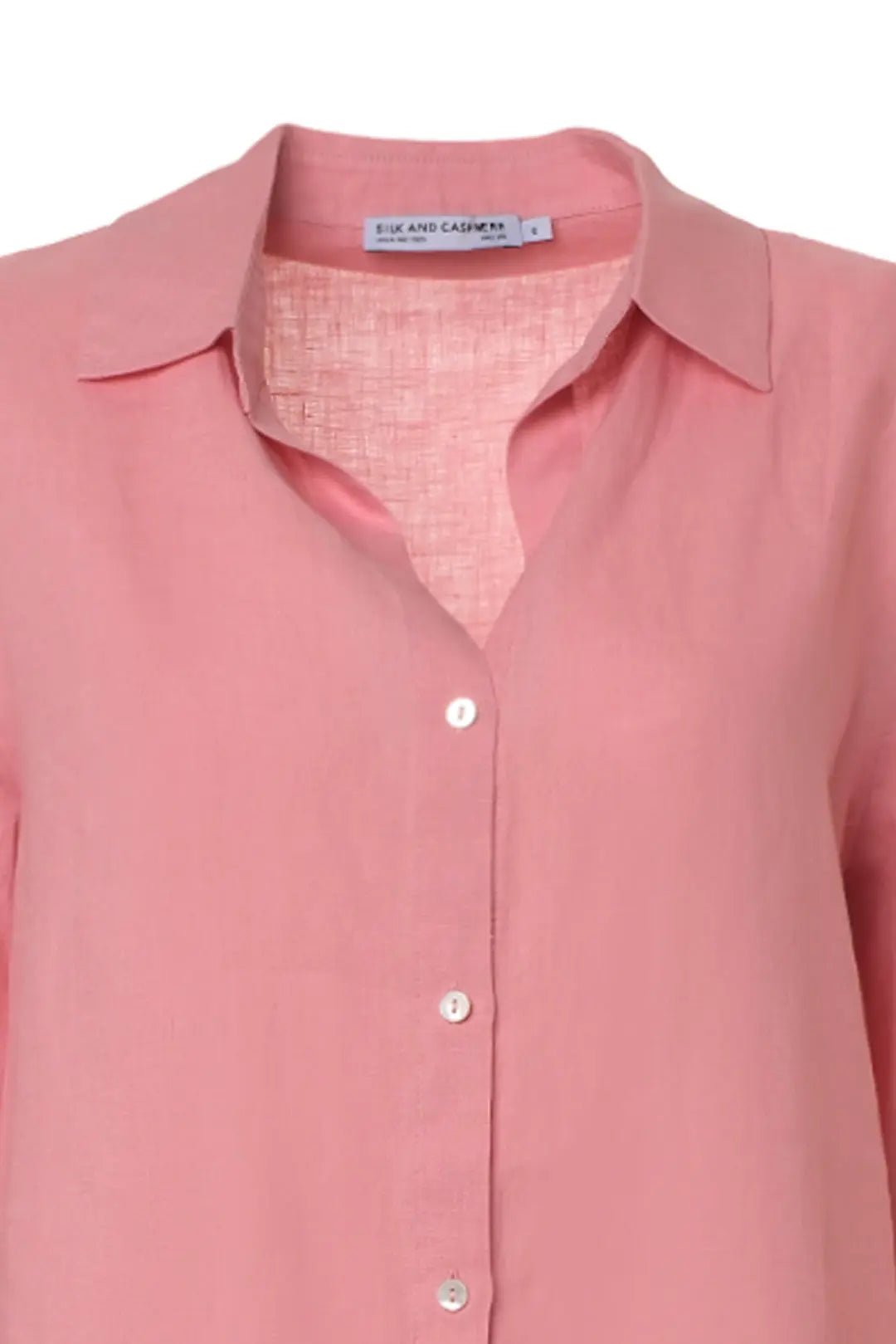 Pembe Keten Kate Uzun Kollu Gömlek Tunik Silk and Cashmere