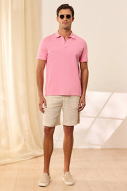 Pembe & More Johnny Erkek Kısa Kollu Polo Yaka Tişört Silk and Cashmere