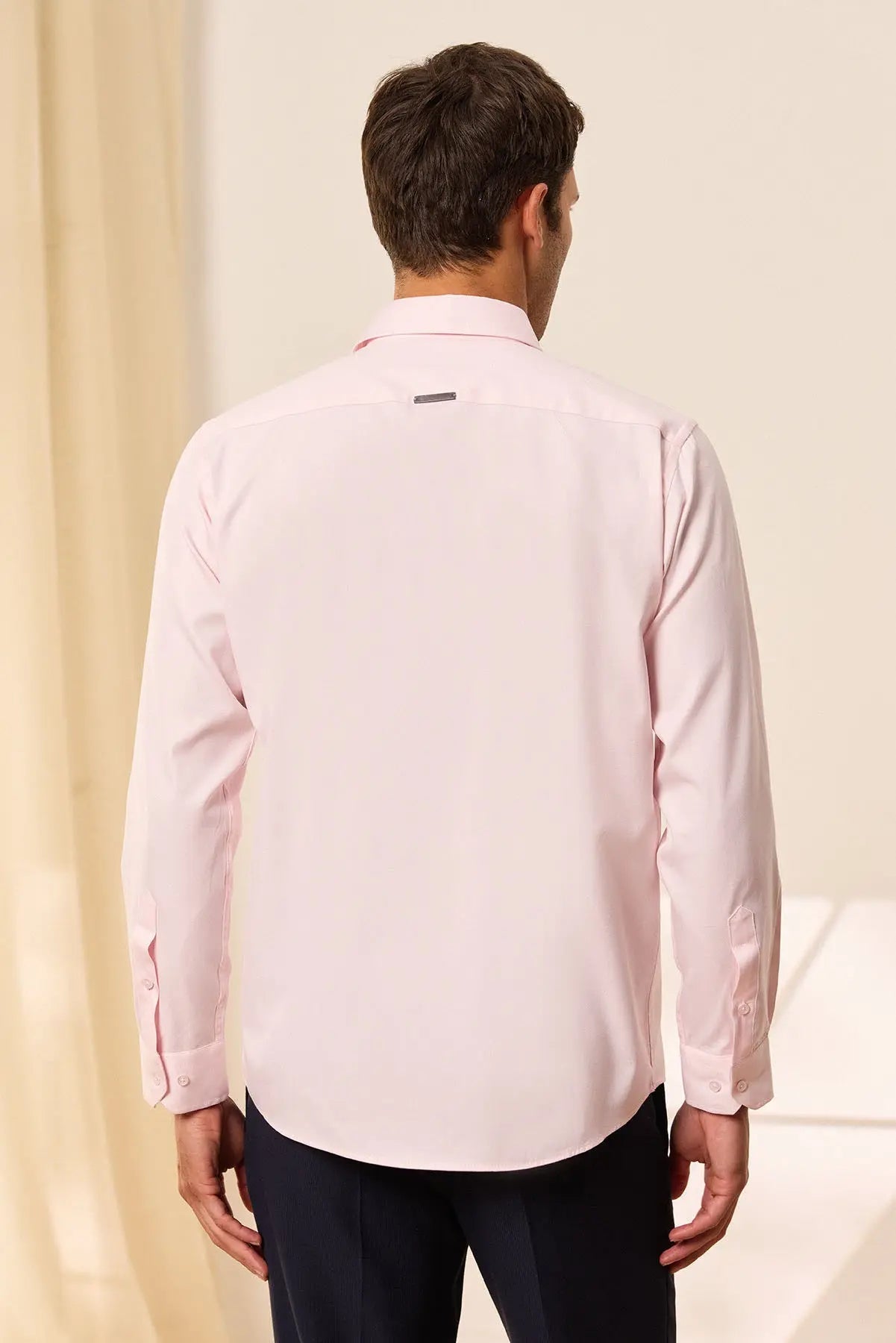 Pembe & More Pamuk Uzun Kollu Erkek Gömlek Silk and Cashmere