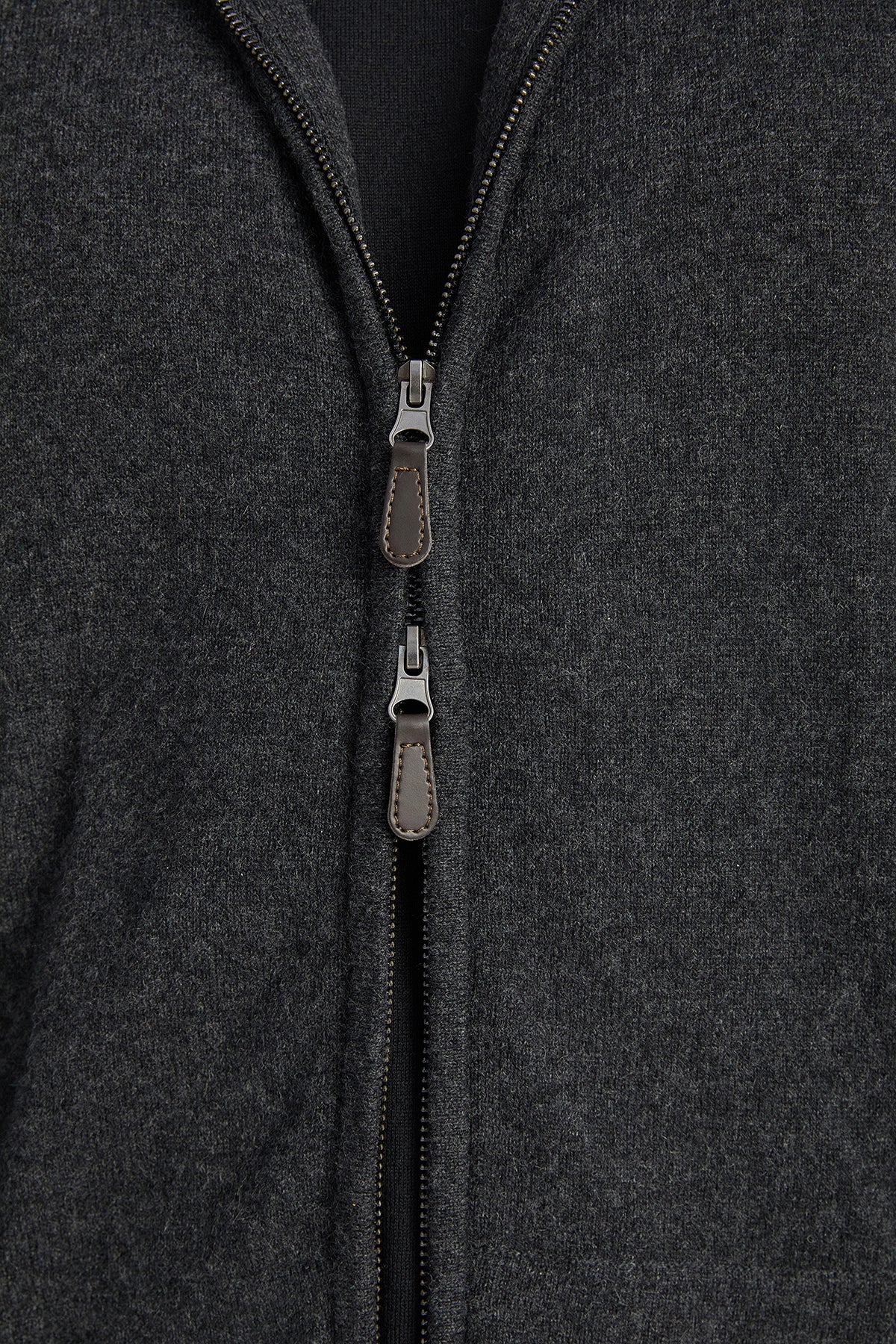 Antrasit Saf Kaşmir Scott Erkek Kapüşonlu Hırka