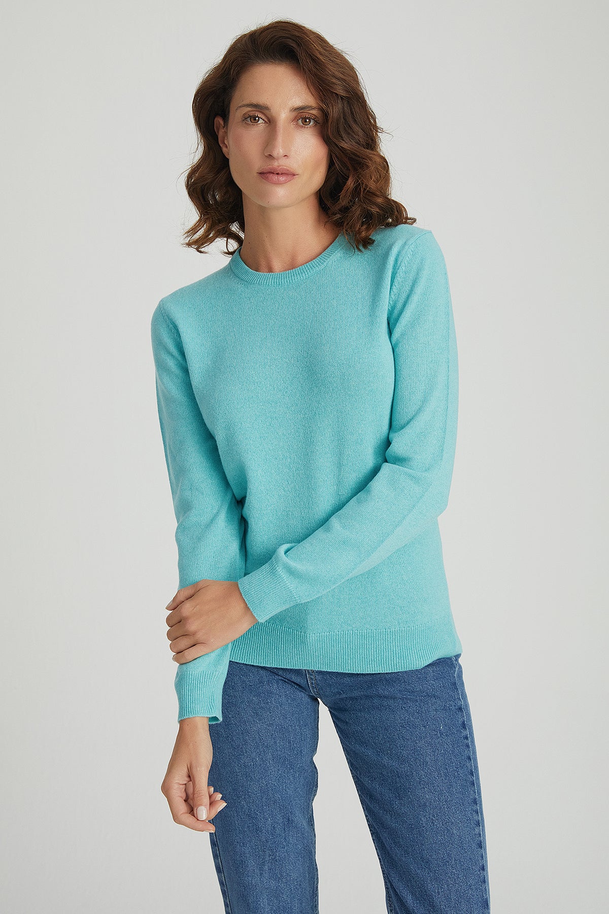 Aqua Franca Saf Kaşmir Bisiklet Yaka Kazak