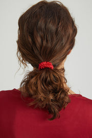 Kırmızı Anabel Saf Büzgülü İnce Toka