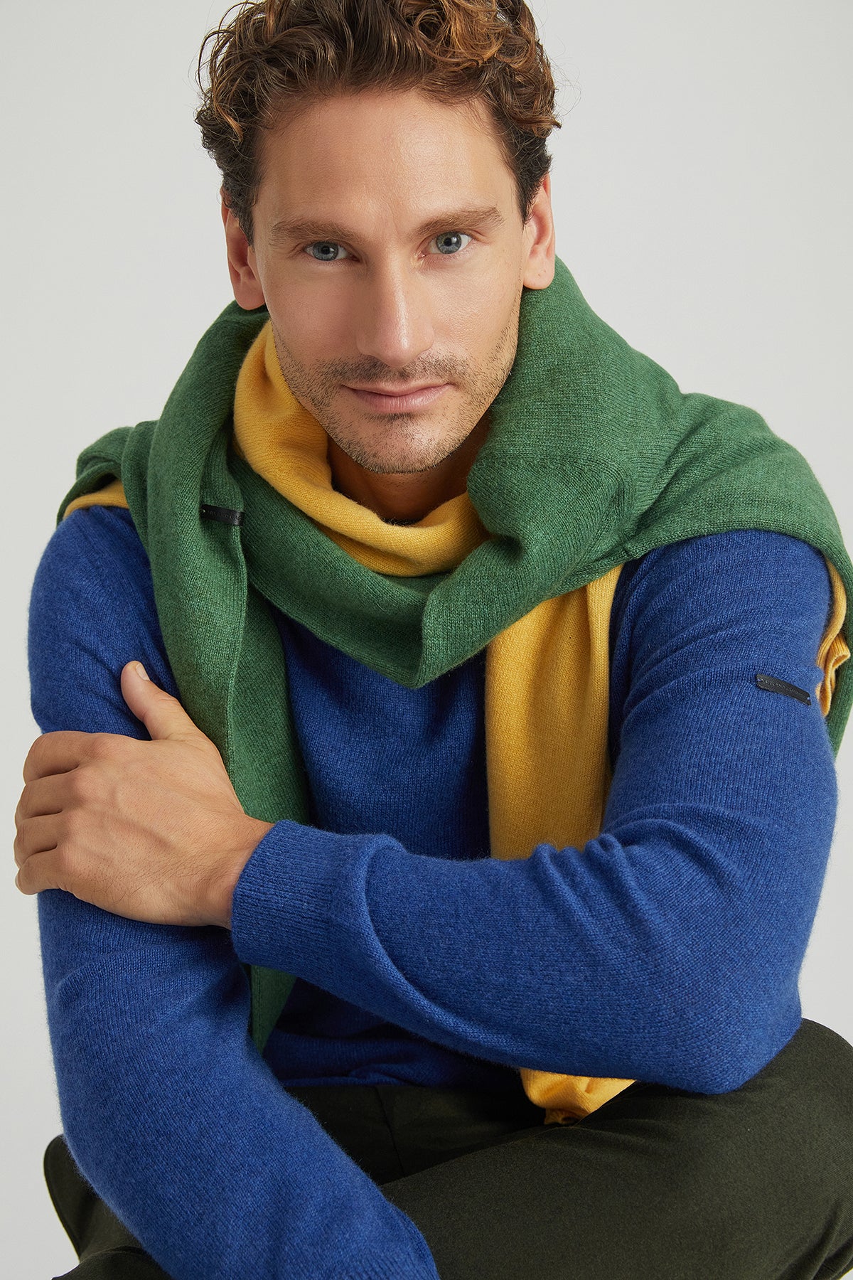 Lacivert İtalyan Saf Kaşmir Franco Bisiklet Yaka Erkek Kazak